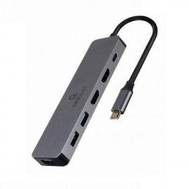 Gembird  USB Type-C  3in1 Adapteris 2xHDMI USB-C 3xUSB 3.1