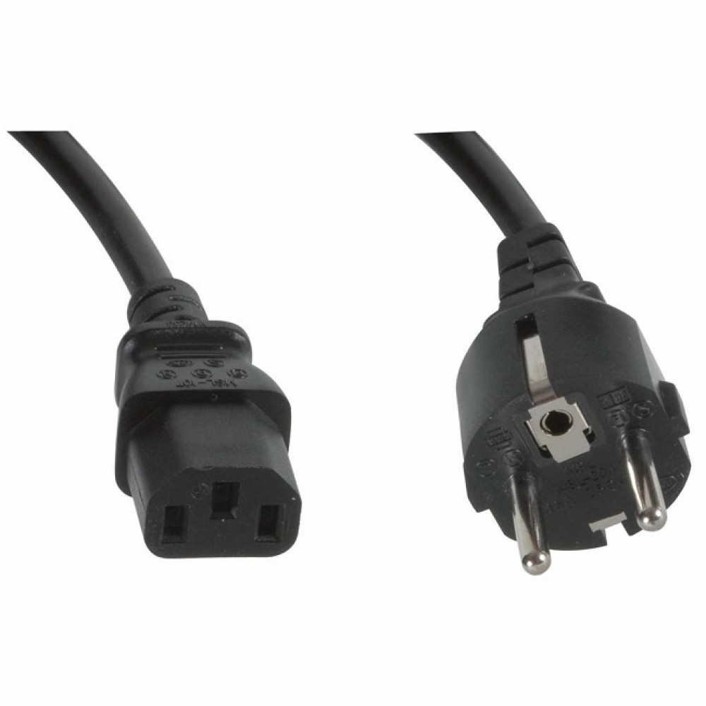 Power Cable 220 EU to C13 Black 2m